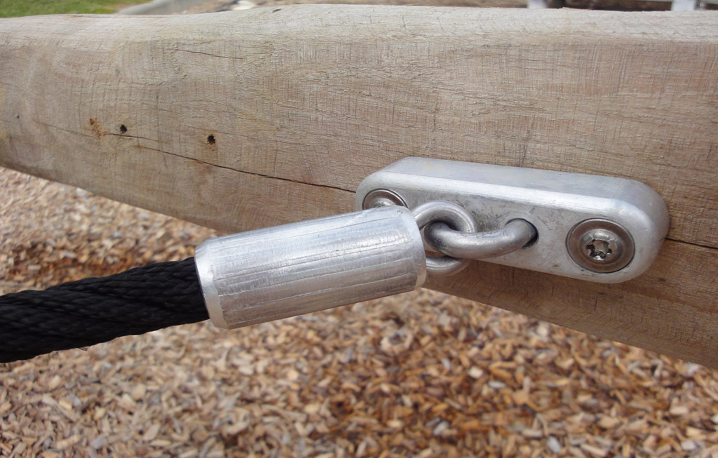 The fixings for the nets and chains