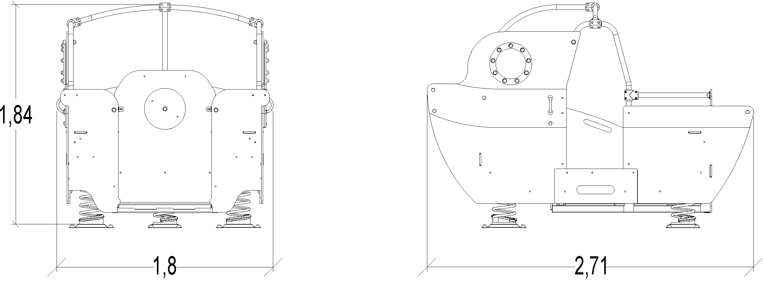 Inclusive Boat J954® playgrounds moving equipment springers image side view