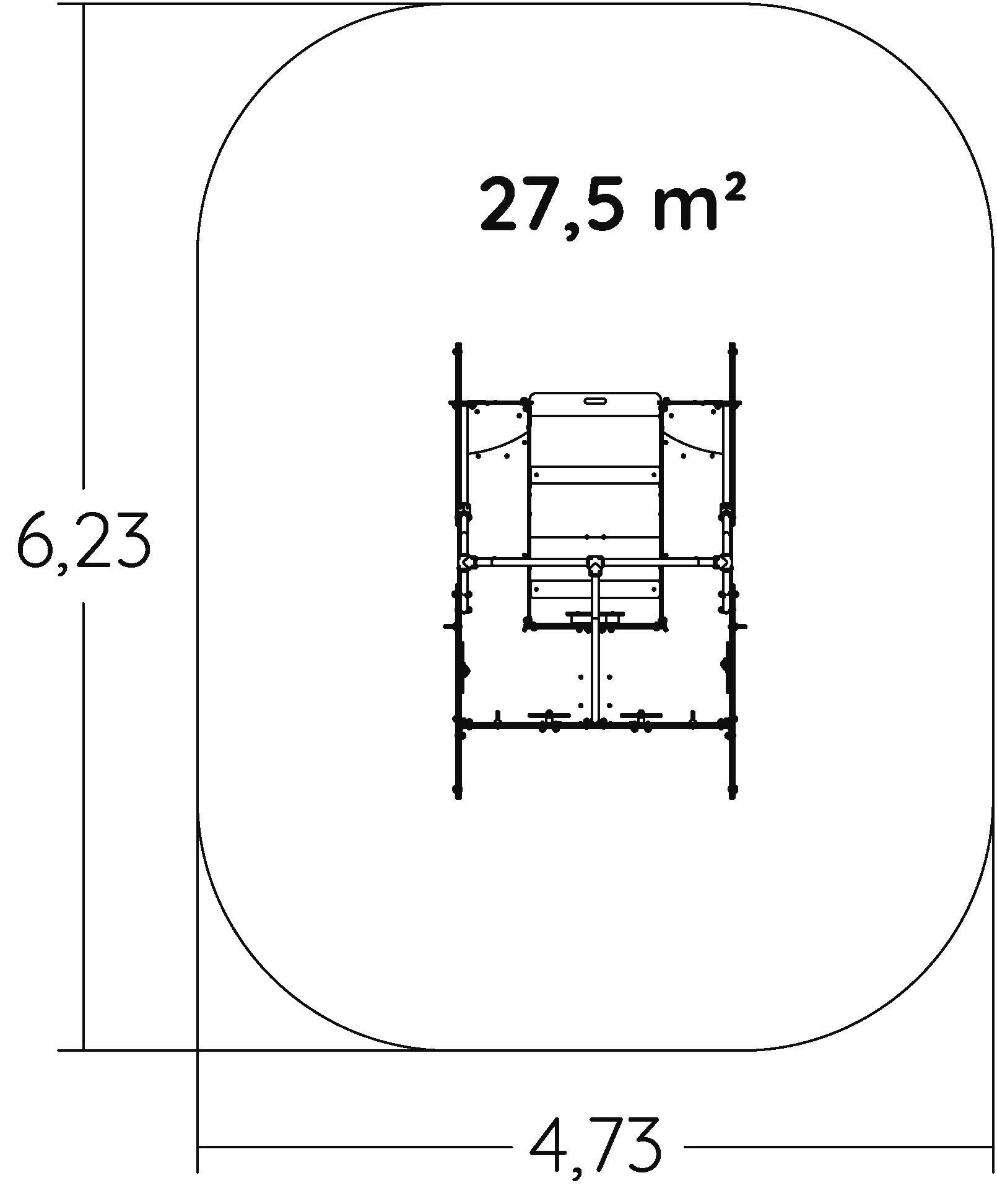 Inclusive Boat J954® playgrounds moving equipment springers image view from above